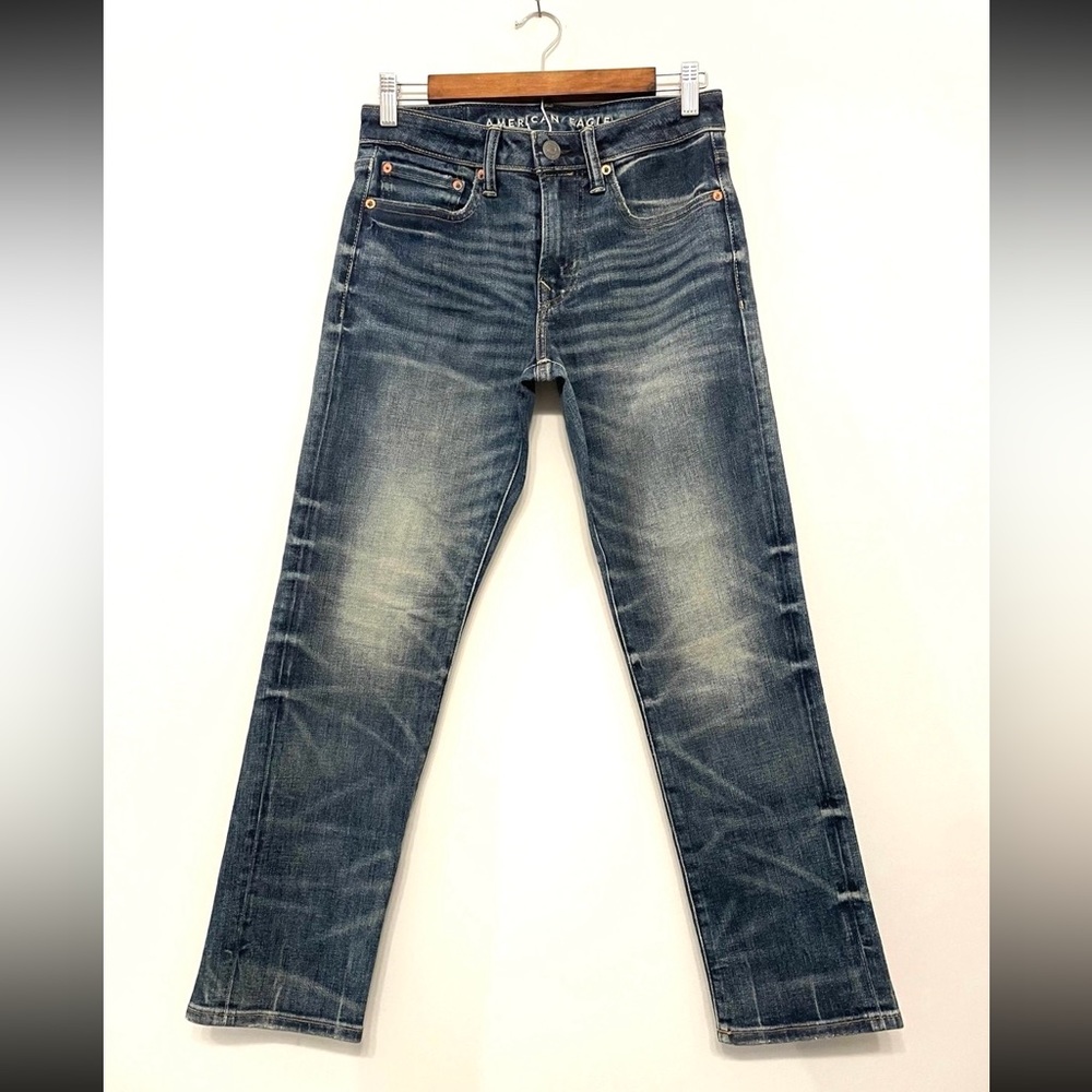 American Eagle Airflex + Slim Straight Dark Wash‎ Stretch Jeans Men’s 28x28